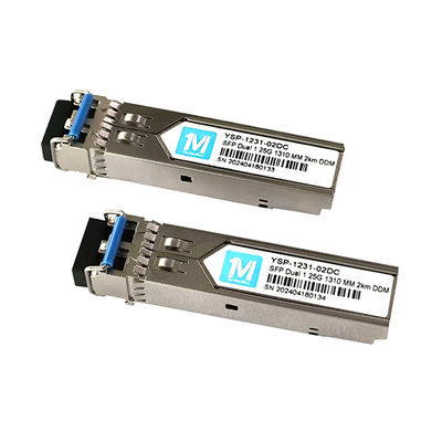 Μεταλλουργοί οπτικών ινών 1.25G Duplex 1310nm LC Connector DDM 1000BASE MMF/SMF Εναρμόσιμο μεταλλουργό SFP για απόσταση 2km