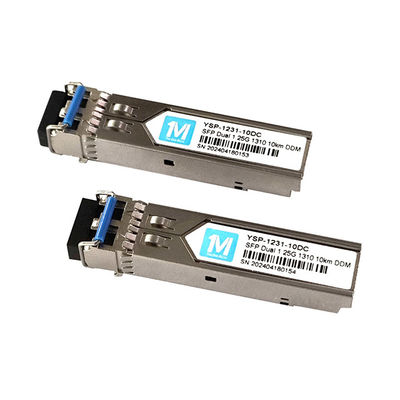 1.25G Duplex 10km Απόσταση 1310nm LC Connector DDM 1000BASE SMF Μονάδα οπτικών ινών Pluggable SFP Transceiver