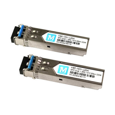 1.25G Duplex 20km 1310nm LC Connector 1000BASE SMF Μονάδα οπτικών ινών Pluggable SFP Transceiver με εφαρμογή DDMI