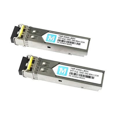3 155M Duplex 80km 1550nm LC Connector DDM 100BASE SMF Μονάδα οπτικών ινών Pluggable SFP Transceiver