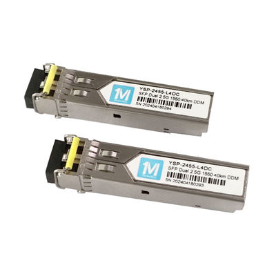 40 χλμ. Απόσταση DDM LC Connector 1550nm Pluggable SFP Transceiver για SMF Fiber Optic Module με ρυθμό δεδομένων 2,5G