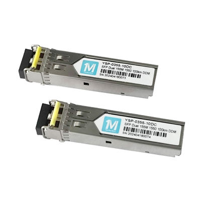 155M Duplex 100km 1550nm LC Connector DDM 100BASE SMF Μονάδα οπτικών ινών