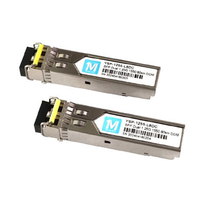 1.25G Duplex LC 60km 1550nm LC Connector DDM 1000BASE SMF Μονάδα οπτικών ινών Pluggable SFP Transceiver για διεπαφή FTTX