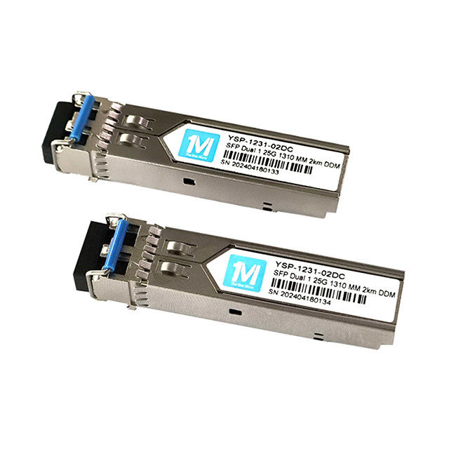 Μεταλλουργοί οπτικών ινών 1.25G Duplex 1310nm LC Connector DDM 1000BASE MMF/SMF Εναρμόσιμο μεταλλουργό SFP για απόσταση 2km