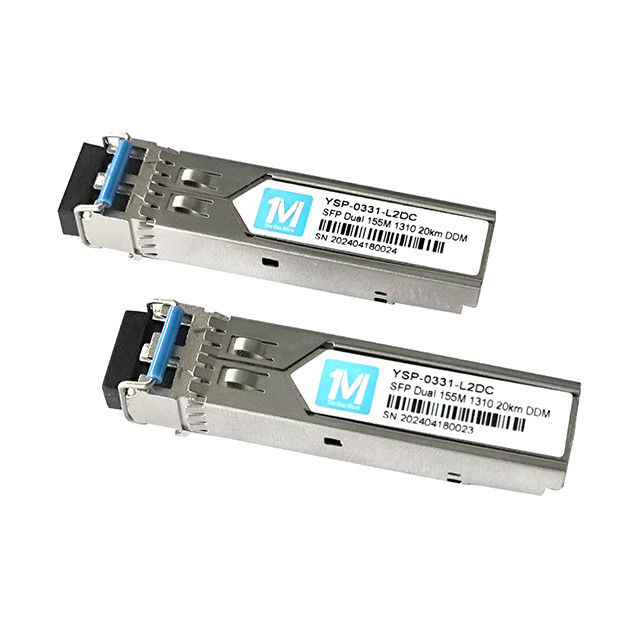 Μεγάλη απόσταση 155M Duplex 20km 1310nm LC σύνδεσμος DDM 100BASE SMF Μονάδα οπτικών ινών Pluggable SFP Transceiver για FTTX