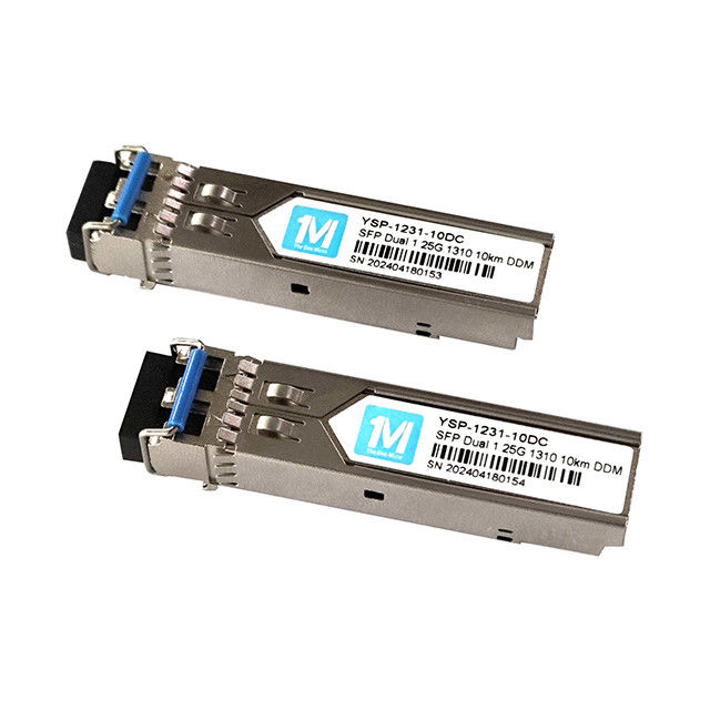 1.25G Duplex 10km Απόσταση 1310nm LC Connector DDM 1000BASE SMF Μονάδα οπτικών ινών Pluggable SFP Transceiver