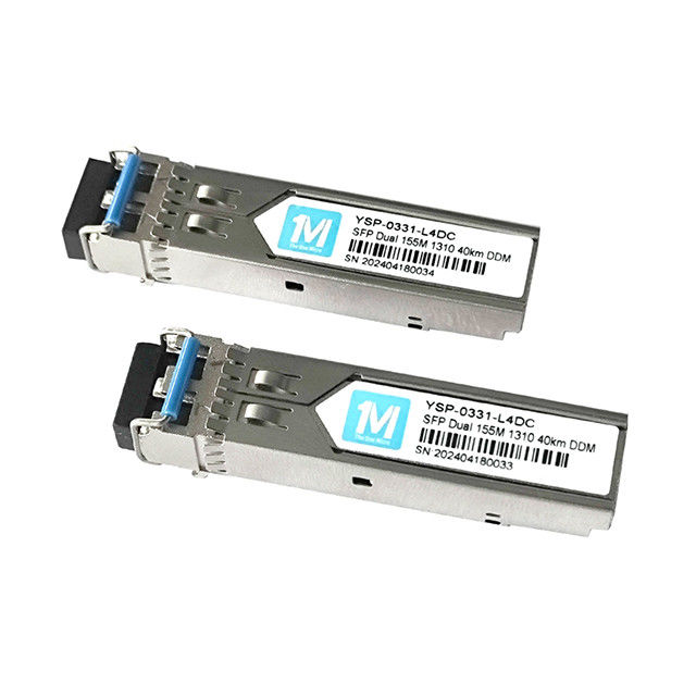 Μοντέλο οπτικών ινών SMF Εναρμόσιμο SFP Transceiver 100BASE 155M Duplex 40km 1310nm LC Connector DDM για σύνδεση δικτύου