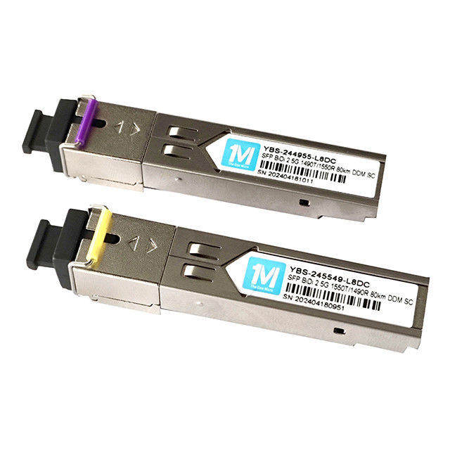 Τύπος ινών SMF 2.5G BIDI 80km 1490nm/1550nm SC Connector DDM WDM Simplex Οπτική Μονάδα Πηρακτήρας SFP Μονάδα Χρόνος 3 έτη