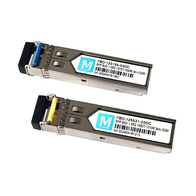 Δορυφορικοί δέκτες οπτικών ινών 1.25G BIDI 3km 1310nm/1550nm LC Connector DDM WDM Simplex Οπτική Μονάδα Δορυφορικός δέκτης Μονάδα SFP
