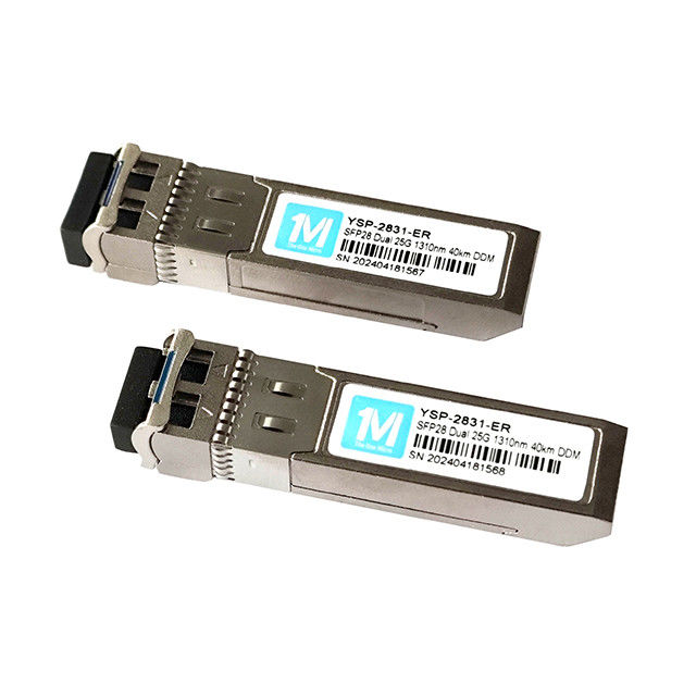 Δορυφορικές συσκευές 25G SFP28 Duplex 40km 1310nm LC DDM SMF 25GB Οπτική μονάδα Μονάδα SFP28 μοντέλο SFP28 25G ER