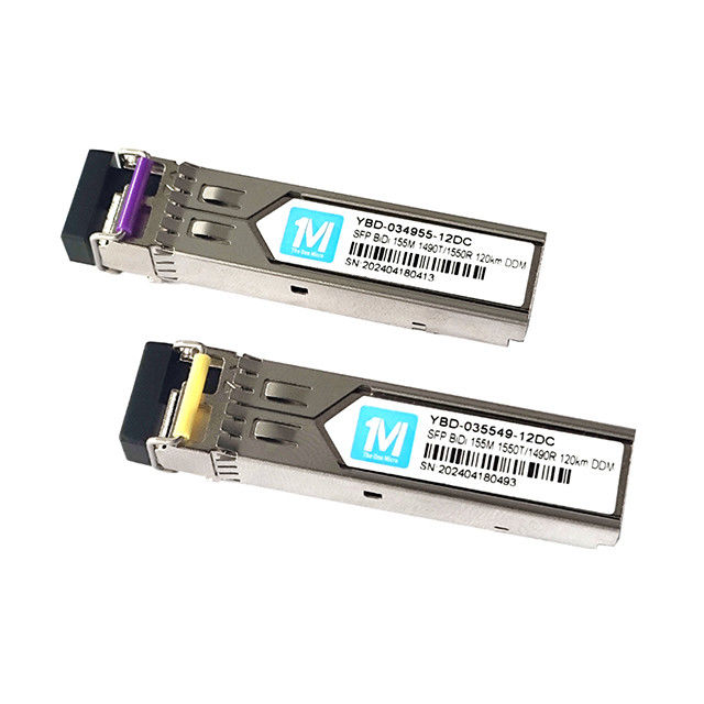 3.3V Πηραματήρες οπτικών ινών 155M BIDI 120km 1490nm/1550nm LC Connector DDM WDM Simplex Οπτική Μονάδα Πηραματήρας Μονάδα SFP