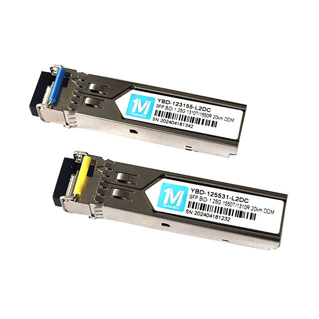 SMF Fiber Type 1.25G BIDI 20km 1310nm/1550nm LC Connector DDM WDM Simplex Οπτική Μονάδα Πηρακτήρας SFP Μονάδα για FTTX