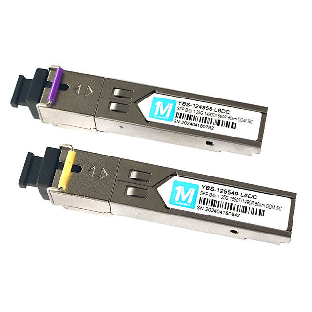 SMF Fiber Type 1.25G BIDI 80km 1490nm/1550nm SC Connector DDM WDM Simplex Οπτική Μονάδα Πηρακτήρα SFP Μονάδα για FTTX
