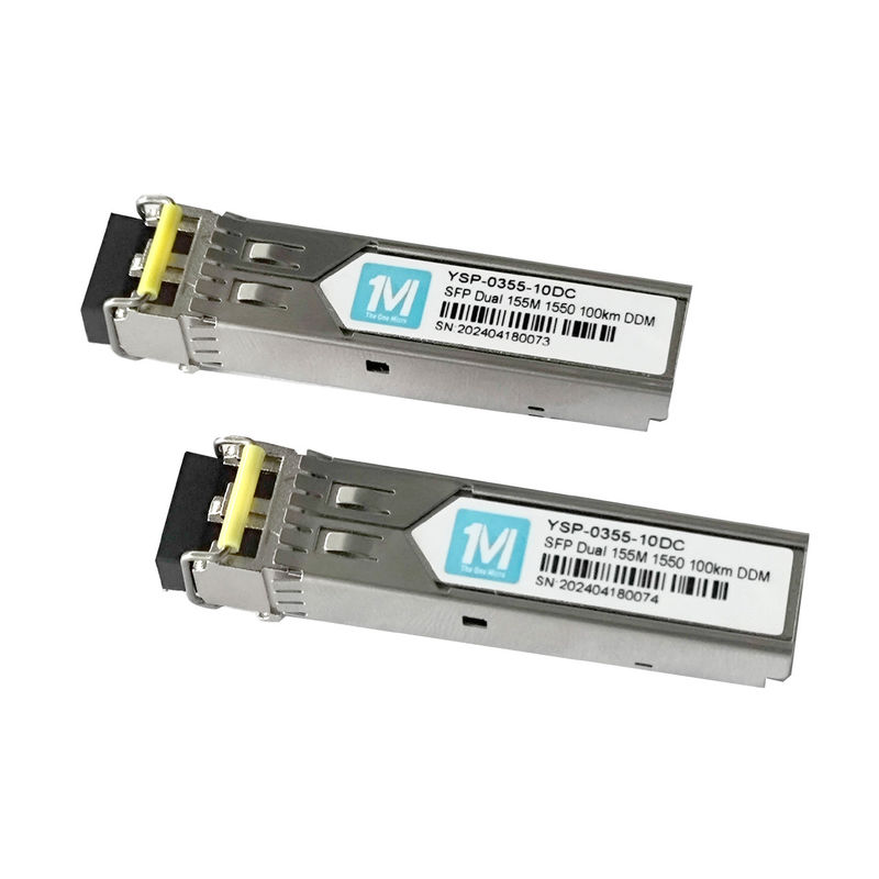 155M Duplex 100km 1550nm LC Connector DDM 100BASE SMF Μονάδα οπτικών ινών