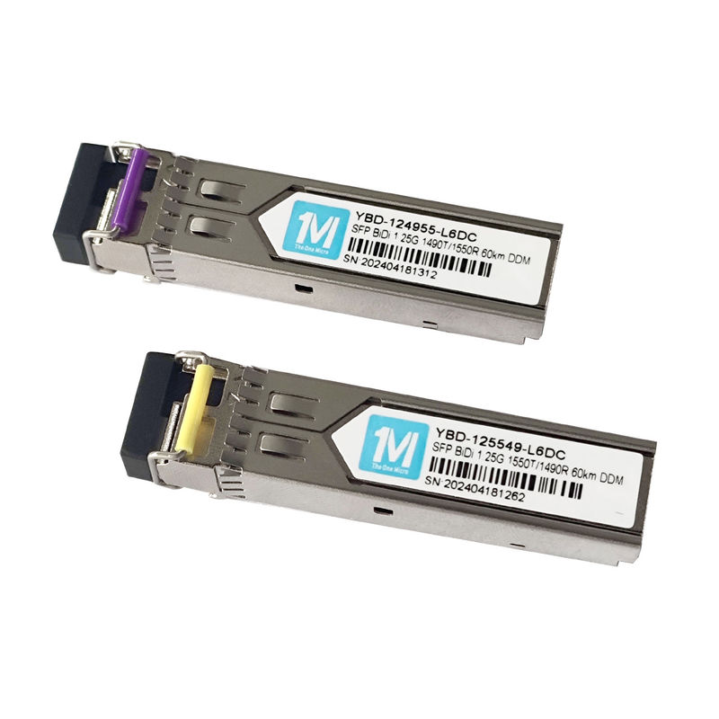 1.25G BIDI 60km 1490nm/1550nm LC Connector DDM WDM Simplex Οπτική Μονάδα Transceiver SFP Μονάδα για ταχύτητα FTTX Δίκτυα