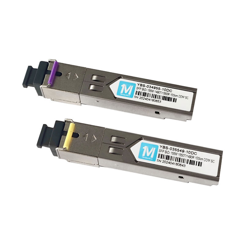 Δίκτυο 155M BIDI 100km WDM SC Connector DDM Simplex Οπτική Μονάδα Πηρακτήρα SFP Μονάδα με μήκος κύματος 1490nm/1550nm