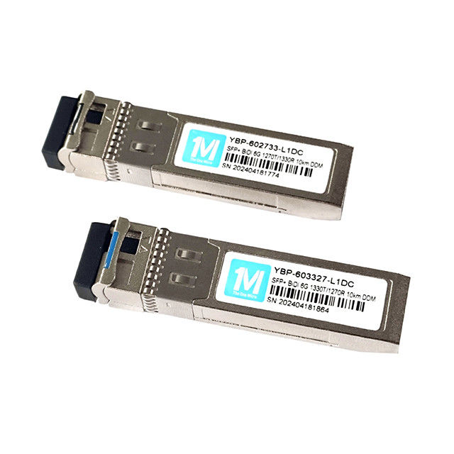Μοναδική λειτουργία ινών 6G SFP BIDI 10km 1270nm/1330nm WDM LC Connector DDM Οπτικός δέκτης με ταχύτητα μετάδοσης δεδομένων